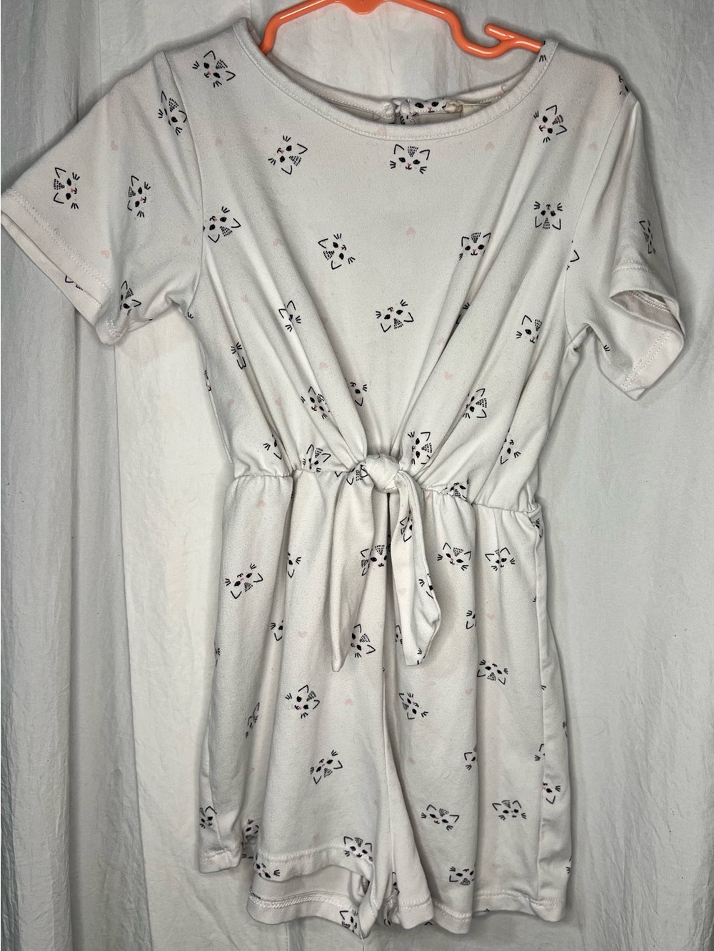 Girls 8 - Emma and Elsa kitty face romper - super soft